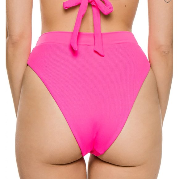 Summerful Bikini Ipanema Hi Waist Hi Leg Bottom Pink Size Large NWT - Picture 4 of 13